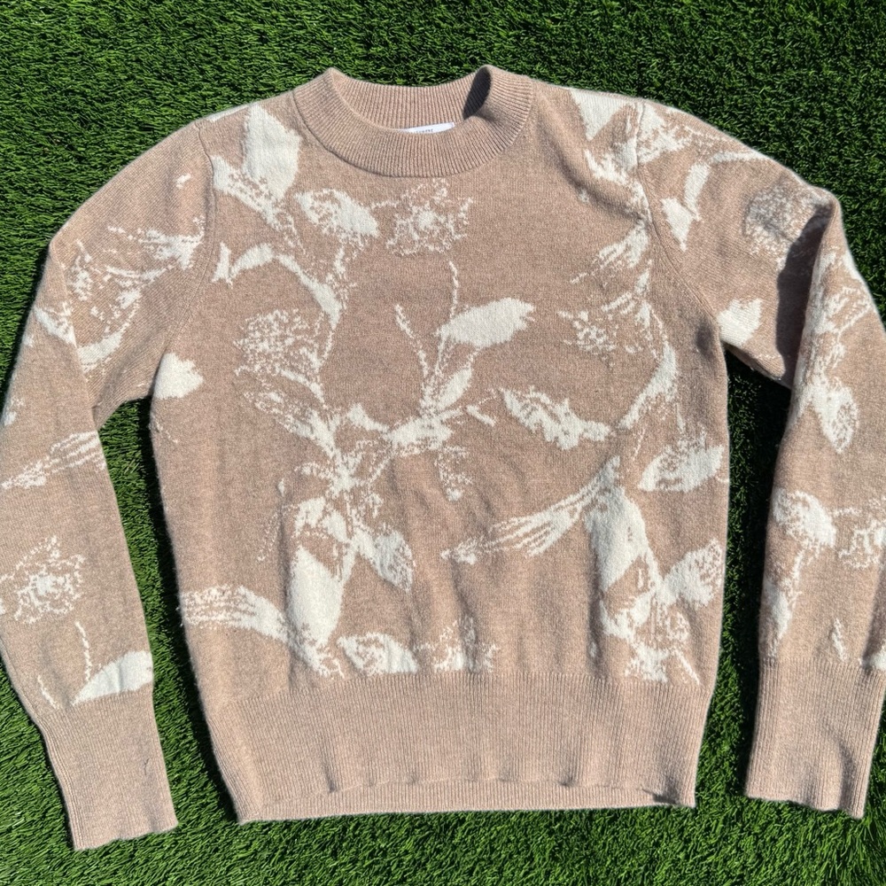 Nordstrom Signature Floral Jacquard Cashmere Sweater